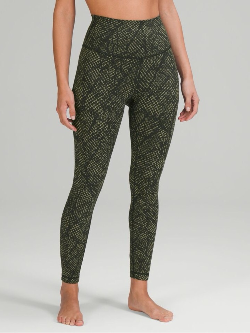 Lululemon Wunder Under High-Rise Leggings Gray Reptilia Jacquard 26627